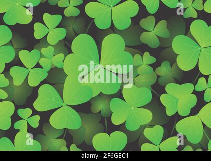 Seamless clover leaves pattern Background Stock Vector
