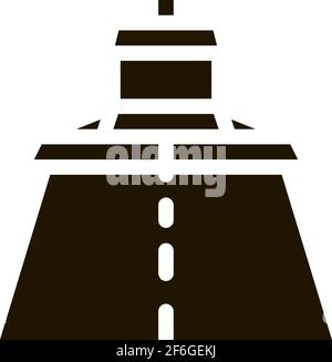 road repair paver machine icon Vector Glyph Illustration Stock Vector