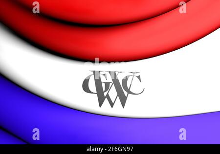 3D Flag of Dutch West India Company. 3D Illustration. Stock Photo