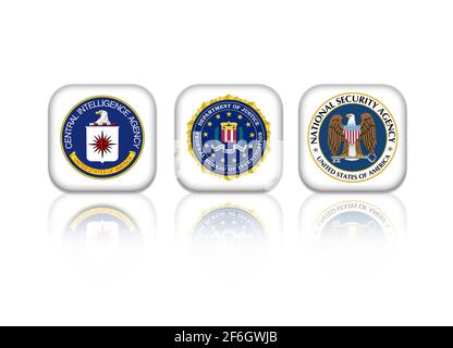 CIA FBI NSA - United States Intelligence Community Stock Photo