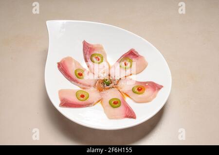 Traditional and authentic Japanese cusine know as a Sushi Roll Stock Photo