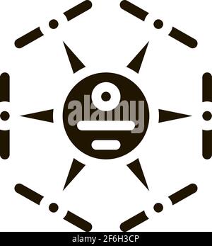 drone electronic air toy icon Vector Glyph Illustration Stock Vector