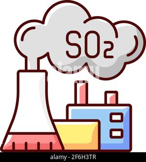 Power plant RGB color icon Stock Vector