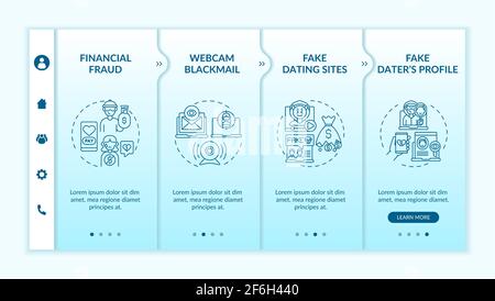 Online dating risks onboarding vector template. Stock Vector
