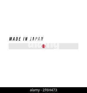 Made in Japan, badge or label with flag isolated on white background Stock Vector