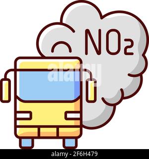 Trucks and buses RGB color icon Stock Vector