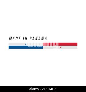 Made in Panama, badge or label with flag isolated on white background Stock Vector