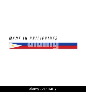 Made in Philippines, badge or label with flag isolated on white background Stock Vector