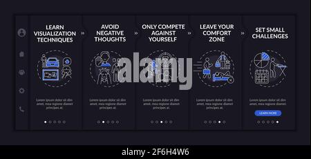 Self-improvement tools onboarding vector template Stock Vector