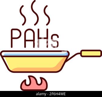 Frying RGB color icon Stock Vector