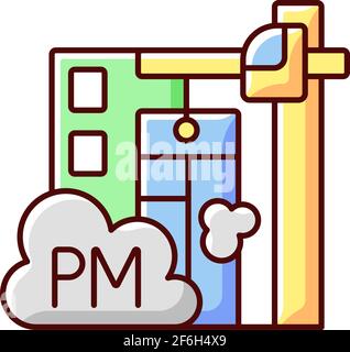 Demolition sites RGB color icon Stock Vector