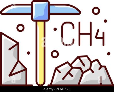 Coal mining RGB color icon Stock Vector