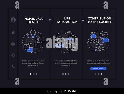 Positive adult development effects onboarding vector template Stock Vector