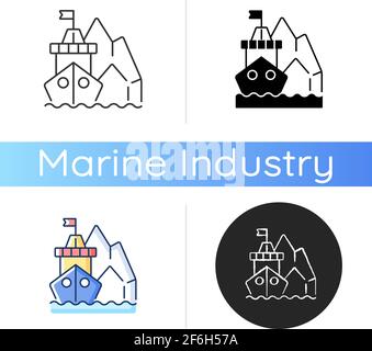 Arctic exploration icon Stock Vector