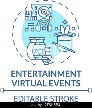Entertainment virtual events concept icon Stock Vector