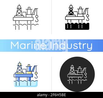 Offshore oil platform icon Stock Vector