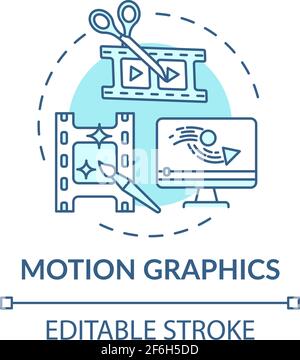 Motion graphics concept icon Stock Vector