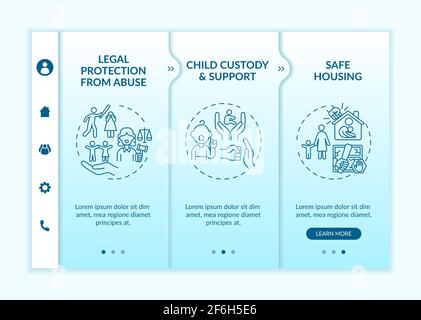 Domestic violence survivors support onboarding vector template Stock Vector