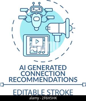 AI generated connection recommendations concept icon Stock Vector