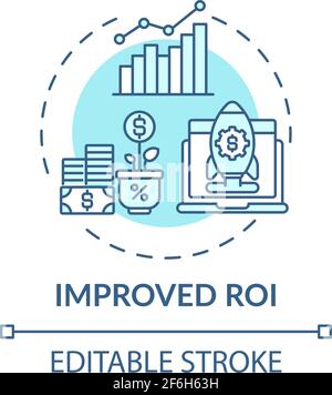 Improved ROI concept icon Stock Vector
