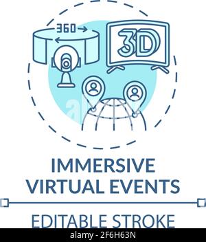 Immersive virtual events concept icon Stock Vector