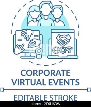 Corporate virtual events concept icon Stock Vector
