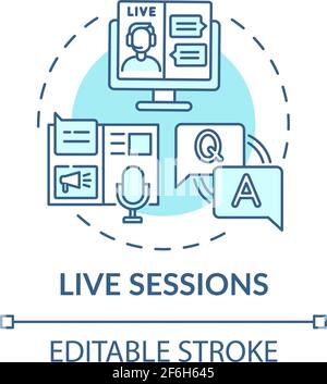 Live sessions concept icon Stock Vector