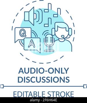 Audio-only discussions concept icon Stock Vector