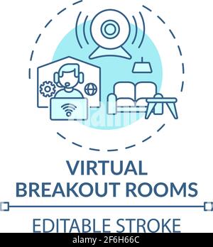 Virtual breakout rooms concept icon Stock Vector