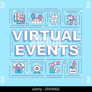 Virtual events word concepts banner Stock Vector