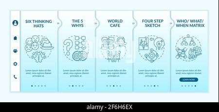 Problem solving methods onboarding vector template Stock Vector