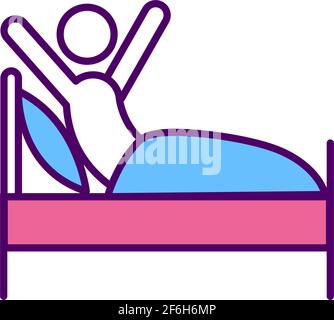 Waking up early RGB color icon Stock Vector