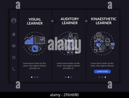 Learning styles onboarding vector template Stock Vector Image & Art - Alamy
