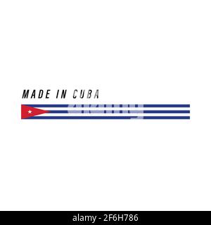 Made in Cuba, badge or label with flag isolated on white background Stock Vector