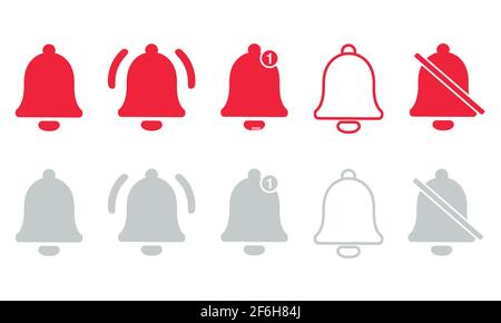 Message notification bell vector line icon for incoming inbox. Stock Vector