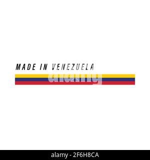 Made in Venezuela, badge or label with flag isolated on white background Stock Vector