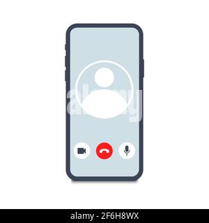 Meeting in video conference on a mobile phone. Stock Vector
