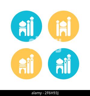set icon of mosque flat design vector image Stock Vector