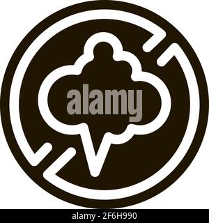 cloud smog crossed out sign icon Vector Glyph Illustration Stock Vector