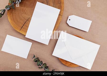 Template for branding identity with natural materials Stock Photo