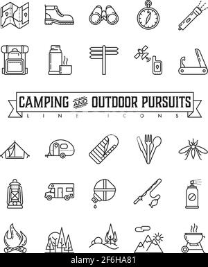 Modern fishing rod icons set. Outline set of modern fishing rod vector  icons for web design isolated on white background