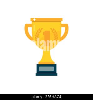 Trophy cup, award, vector icon in flat style. Stock Vector