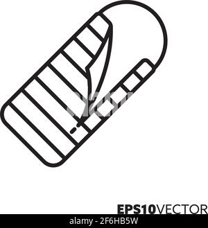 Sleeping bag line icon. Outline symbol of hiking and travel. Camping equipment vector illustration. Stock Vector