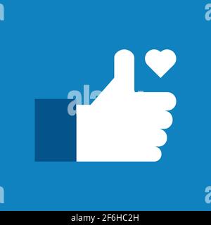 Thumb up symbol, finger up icon vector illustration. Like sign. Stock Vector