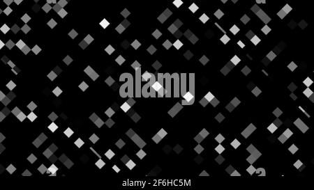 Pixel block tracery for creative 3d render shapes. Digital square tiles in futuristic chaotic presentation space. Brick elements of textural minimalis Stock Photo