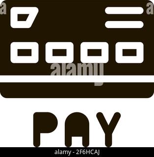 webshop payment card icon Vector Glyph Illustration Stock Vector