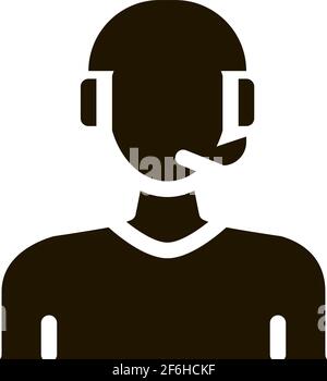 webshop call center operator icon Vector Glyph Illustration Stock Vector