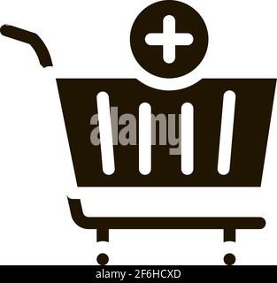 webshop cart basket icon Vector Glyph Illustration Stock Vector