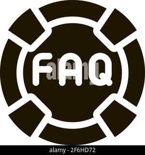 webshop faq icon Vector Glyph Illustration Stock Vector