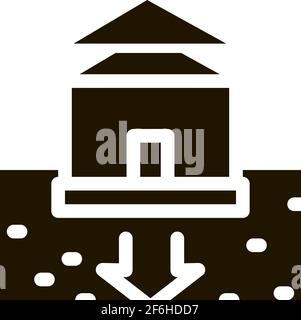 house foundation sags icon vector outline illustration Stock Vector ...